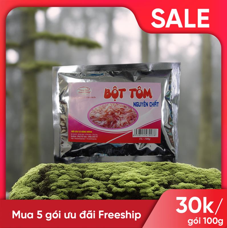 Bột Tôm Nguyên Chất - Dùng câu rô phi, diêu hồng, tra, chim, lăng, trê, chép...